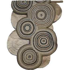 Beaded Abstract Geometric Concentric Circle Table Runner